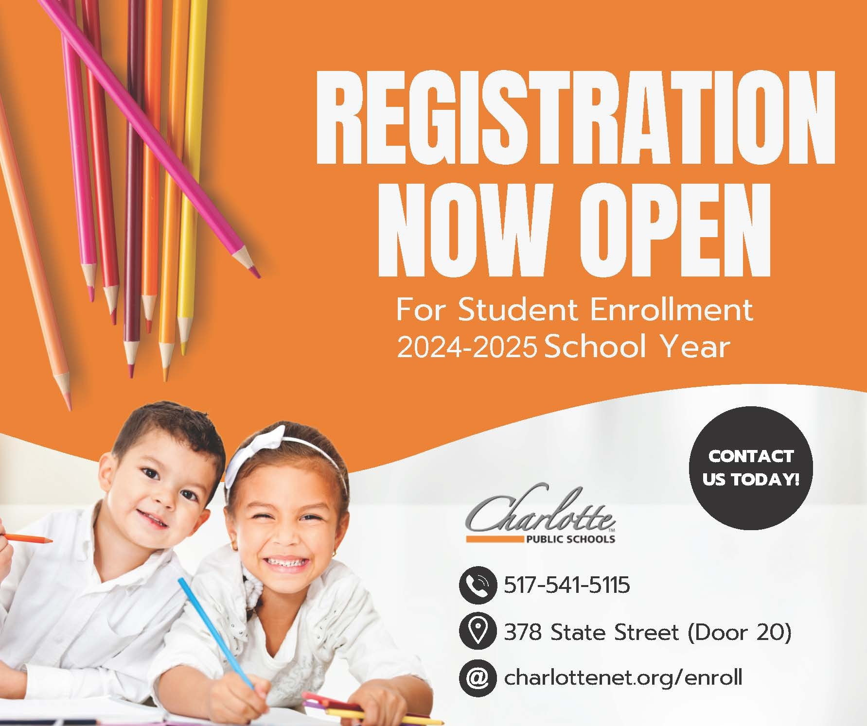 Registration now open for student enrollment 2024-2025 School Year